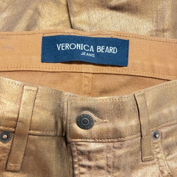 Veronica Beard Metallic Gold Beverly Skinny Flare - Picture 8 of 8